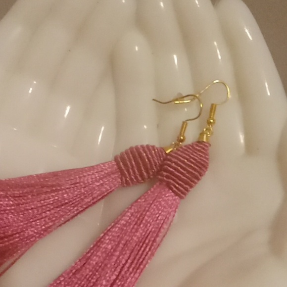 Barbie Pink Tassle Earrings - Picture 5 of 5